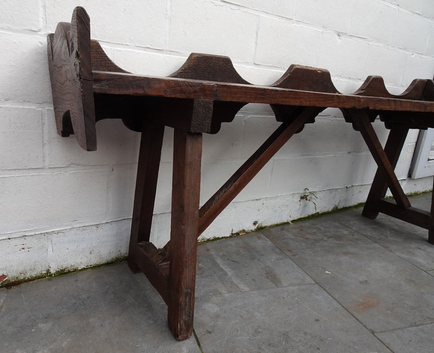 photo furniture Antique Rustic Oak Bench, 1800s