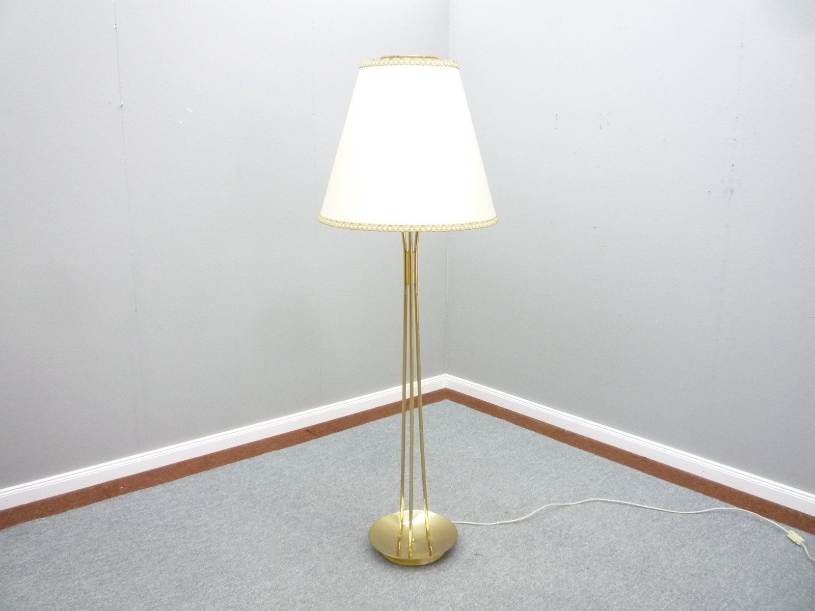 Regency Brass Floor Lamp From Deutsche Werkstätten, 1950s