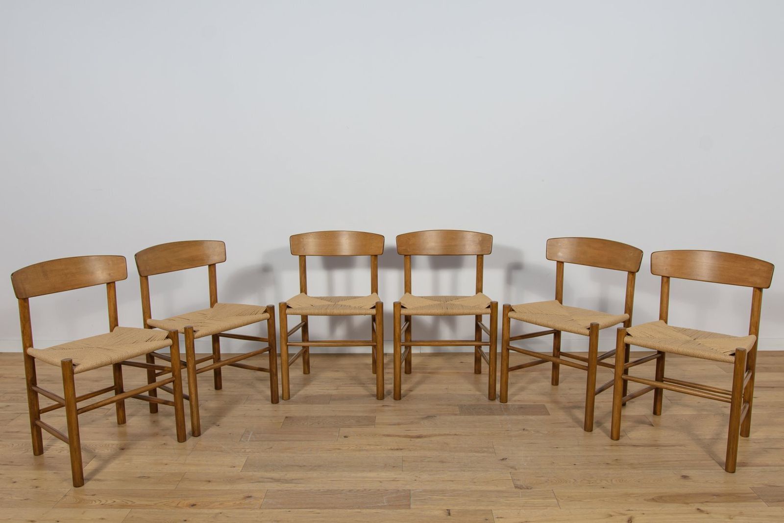 J39 Folkchairs Chairs By Børge Mogensen For Fdb Møbler, Denmark, 1960s, Set Of 6