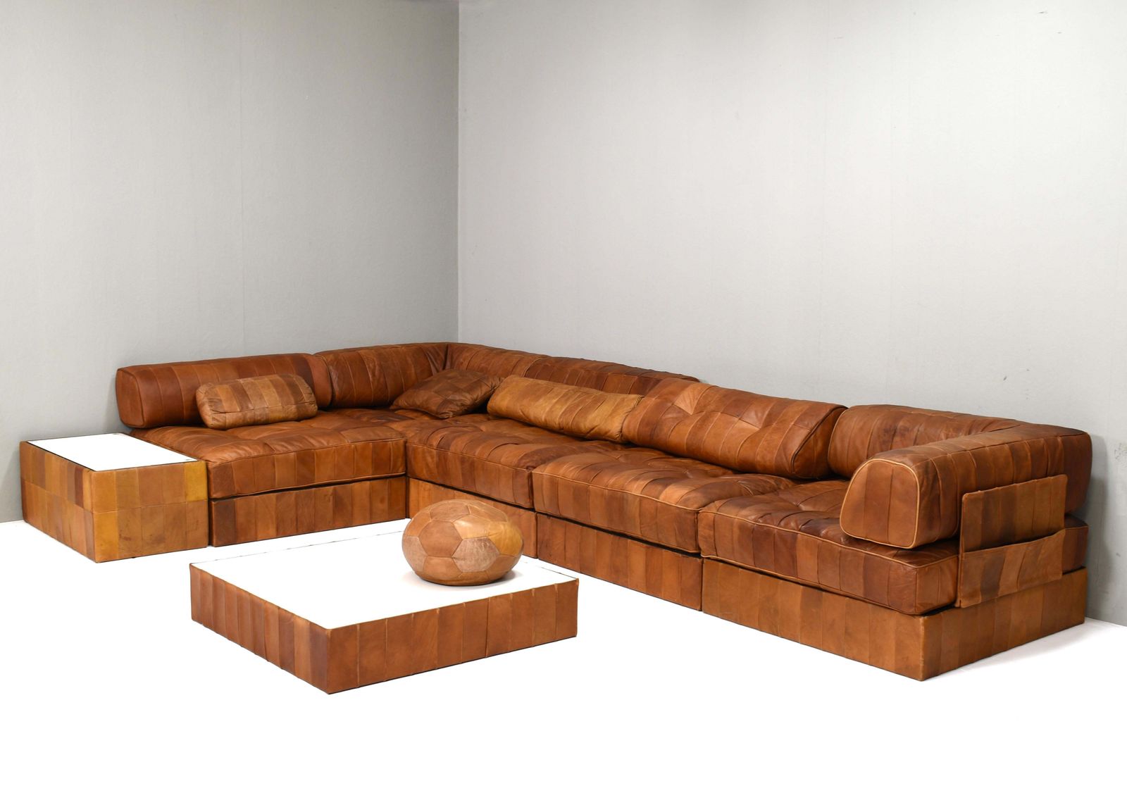 De Sede Ds 88 Landscape Sectional Sofa In Cognac Tan Leather, Switzerland 1970's photo Furniture