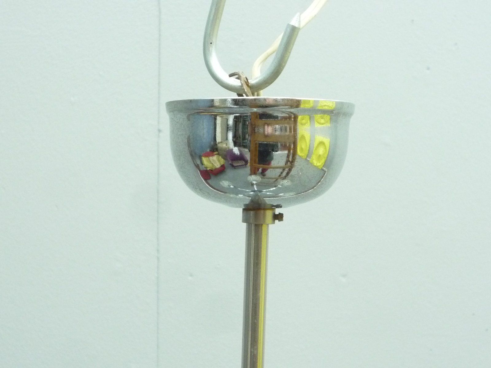Lighting Space Age Germanchrome & Glass Chandelier By Richard Essig, 1960s photo