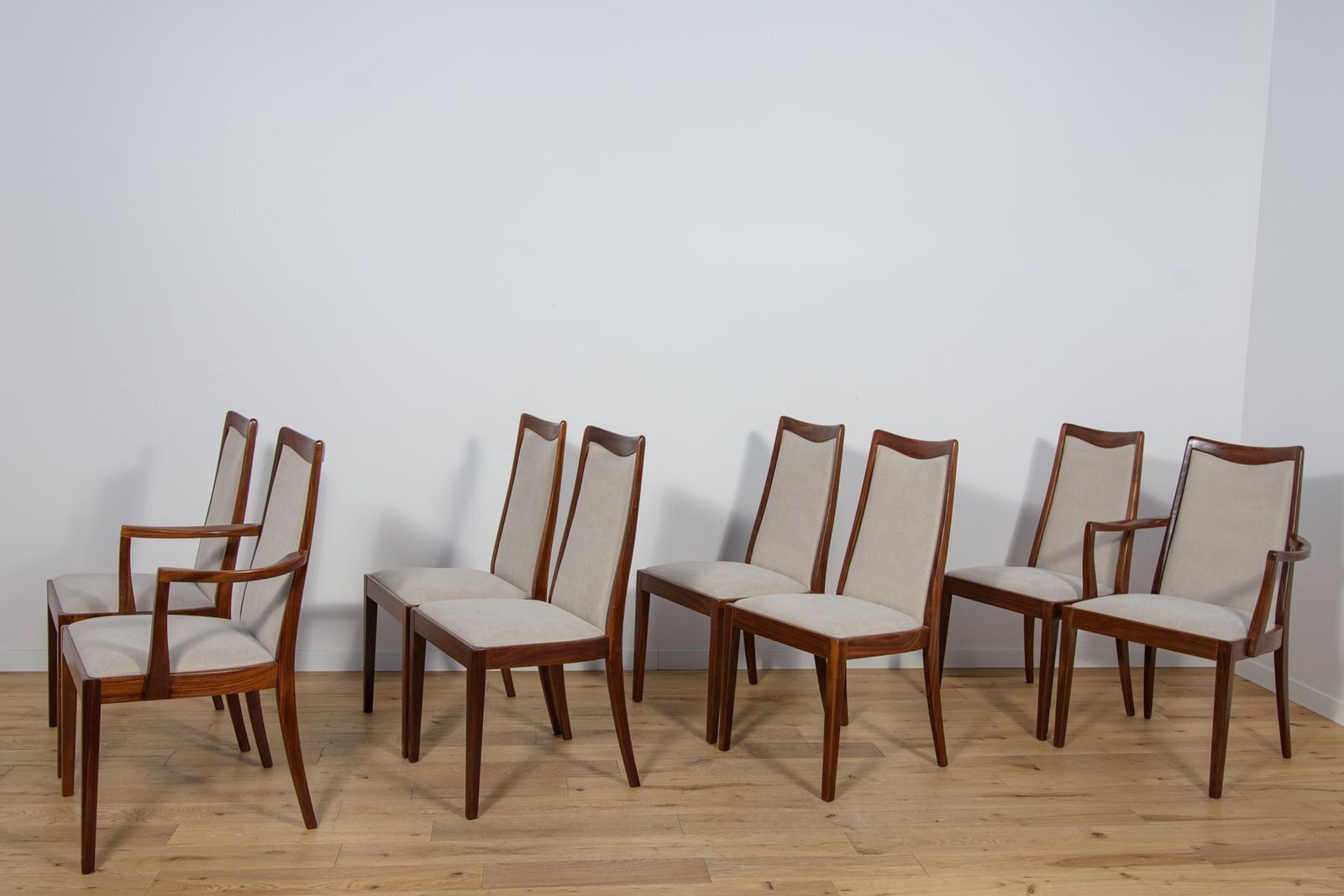 Mid Century Teak Dining Chairs By Leslie Dandy For G Plan, United Kingdom, 1960s, Set Of 8 photo for sale