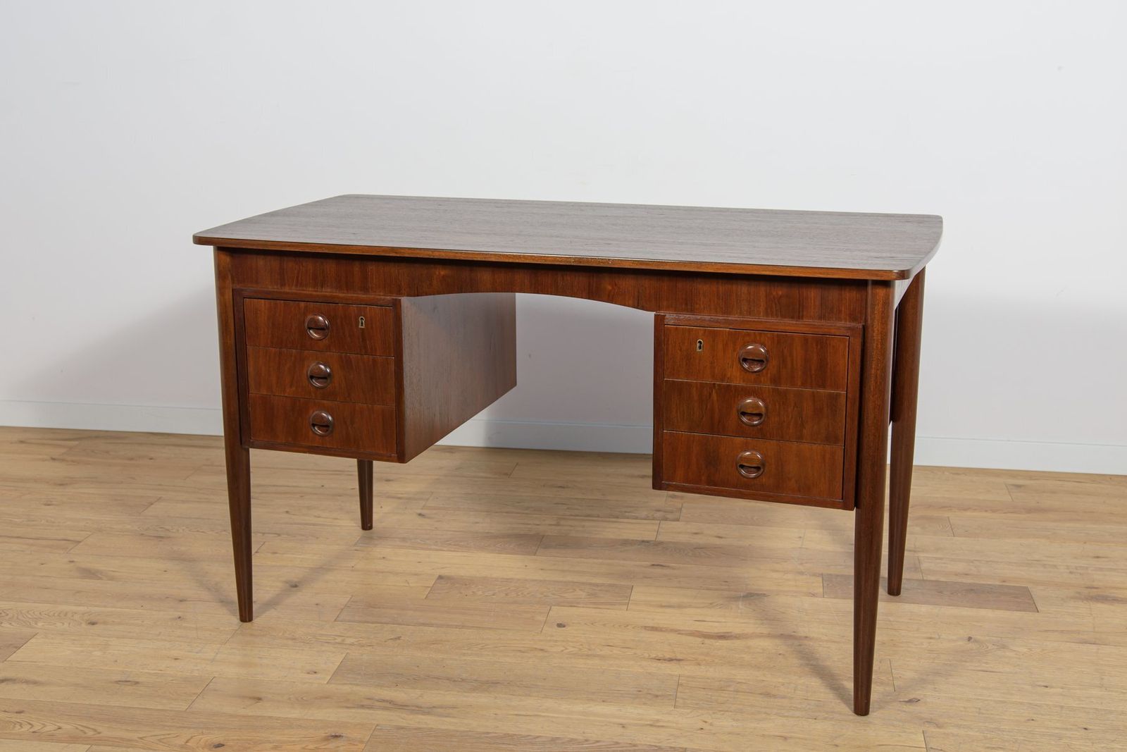 Mid Century Modern Danish Freestanding Teak Desk, 1960s