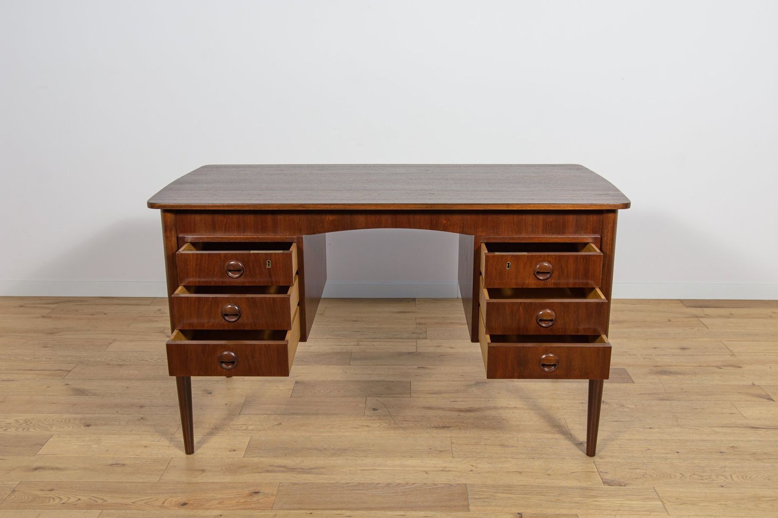 1397.0 Mid Century Modern Danish Freestanding Teak Desk, 1960s photo