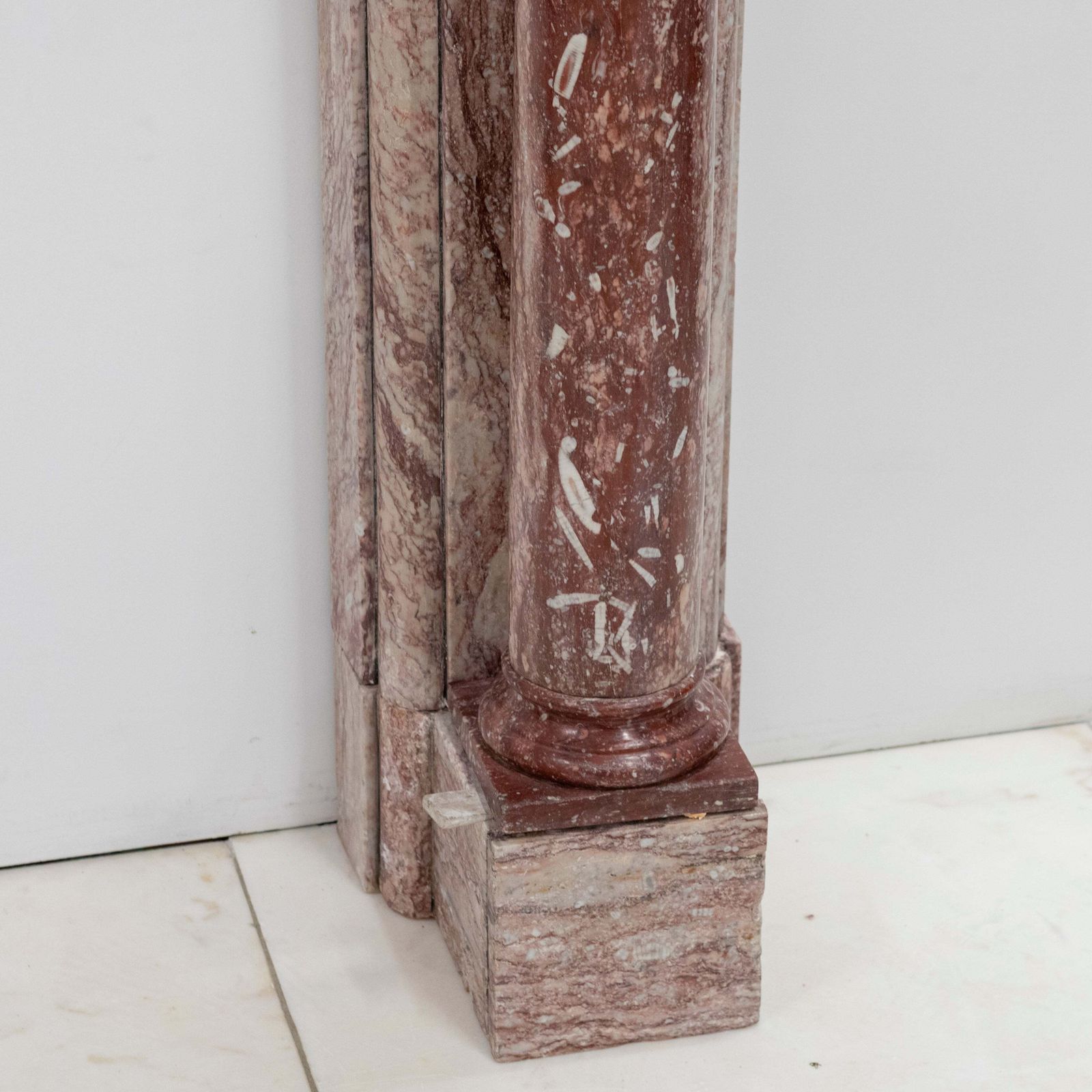 19500.0 Antique Rojo Alicante Marble Fireplace Surround With Columns photo