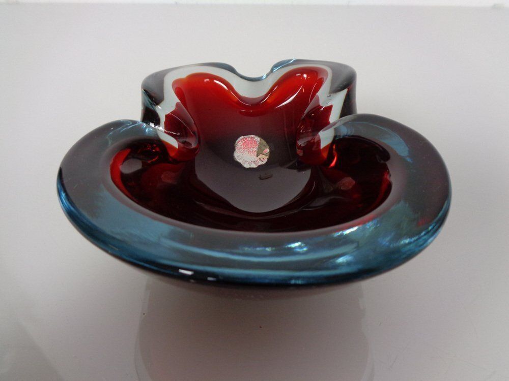 Sommerso Murano Glass Ashtray, Italy, 1960s photo for sale