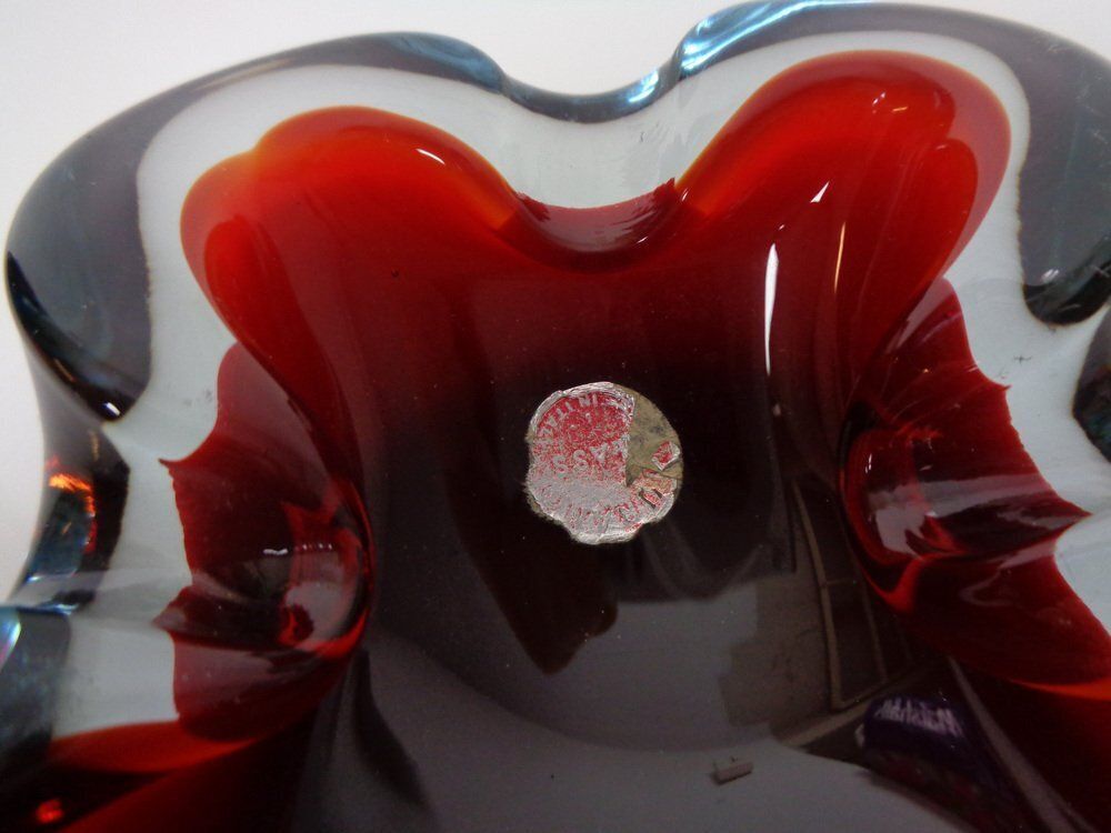 244.0 Sommerso Murano Glass Ashtray, Italy, 1960s photo