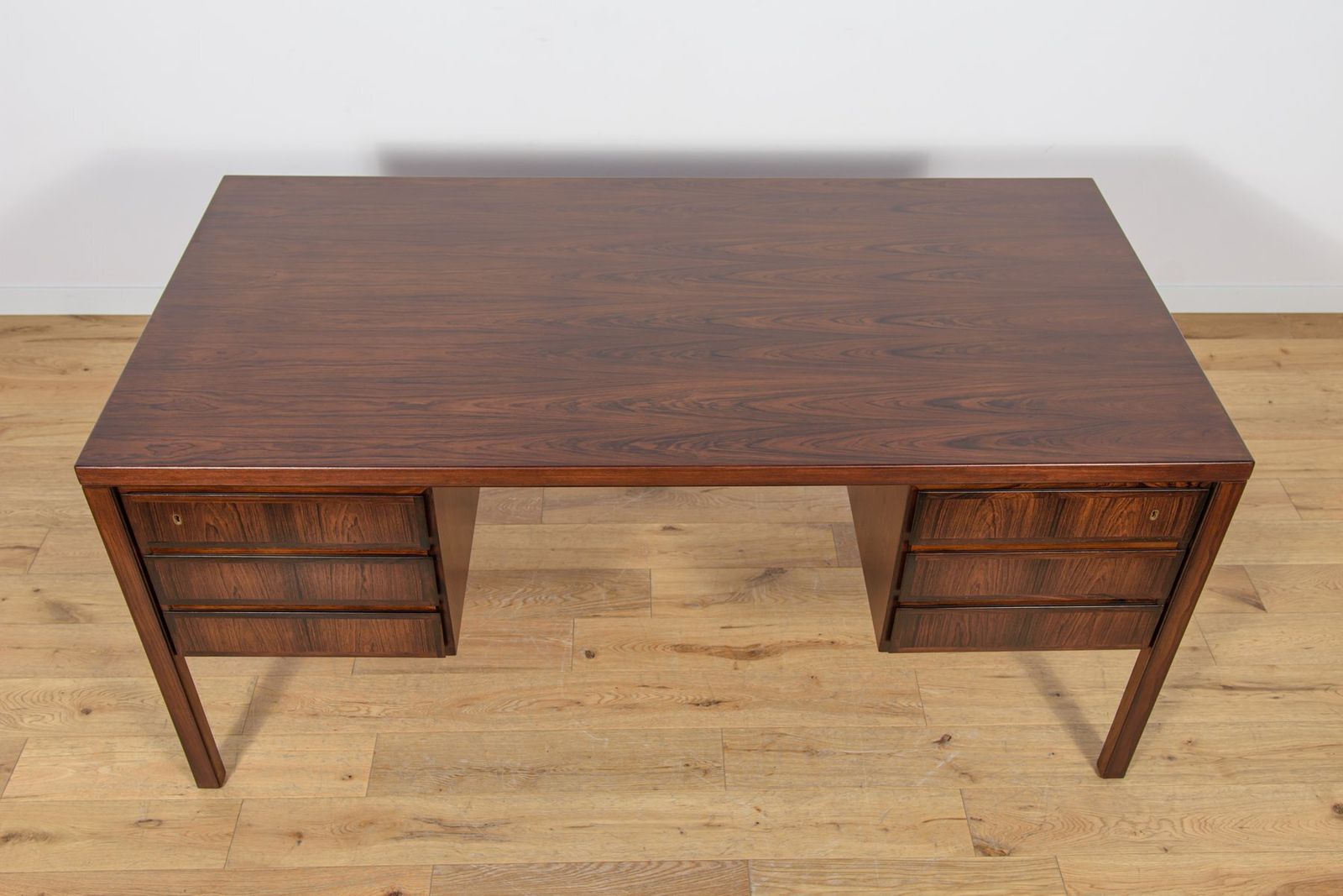 Mid Century Modern Model 77 Freestanding Desk In Teak From Omann Jun, 1960s photo vinterior