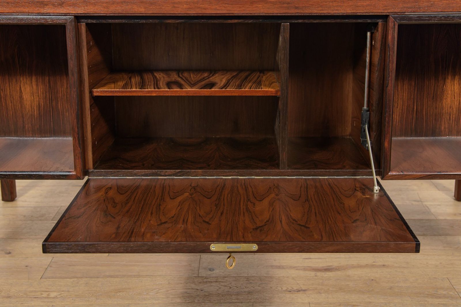 3808.0 Mid Century Modern Model 77 Freestanding Desk In Teak From Omann Jun, 1960s photo