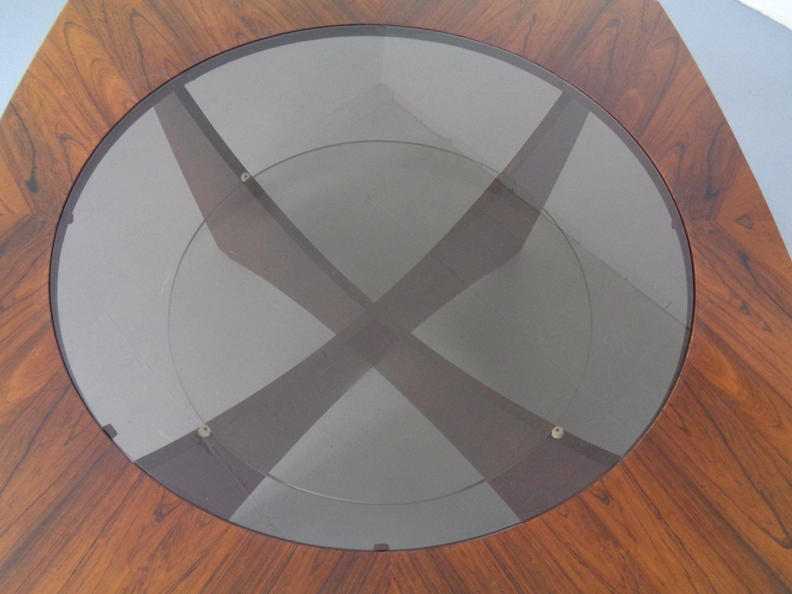 photo furniture Vintage Rosewood And Glass Coffee Table, Denmark, 1960s