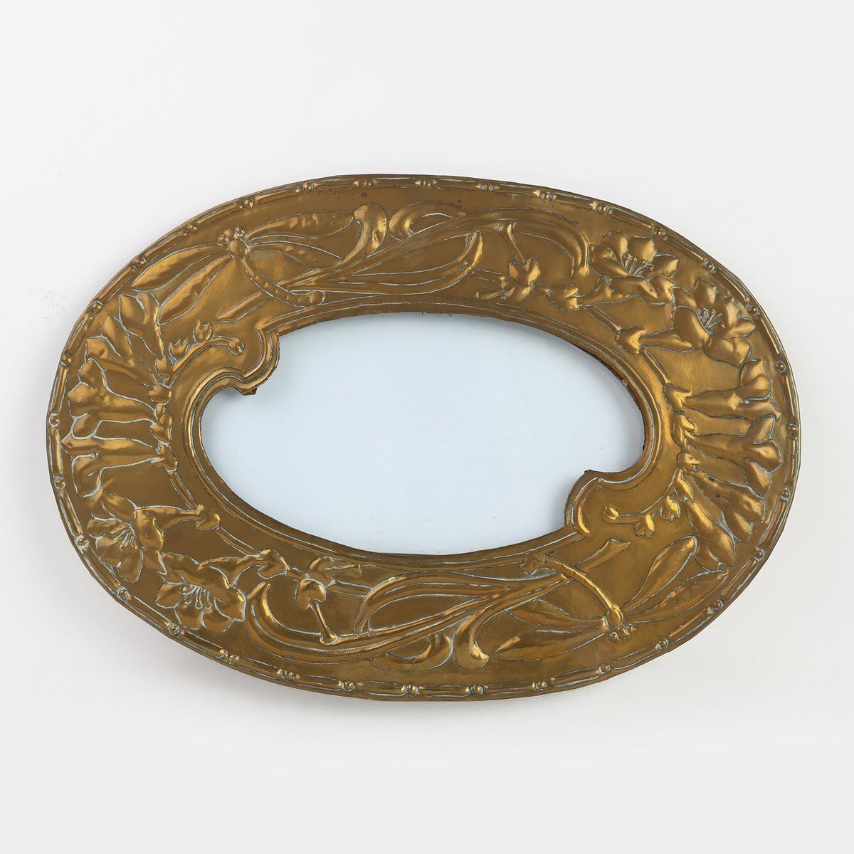Art Nouveau Belgian Copper And Glass Photo Frame, 1910s