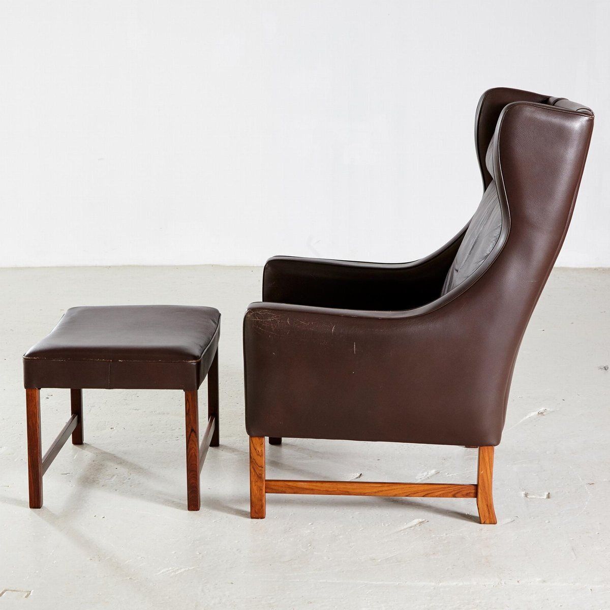 Set Of 965h Leather Reading Armchair With Ottoman By Fredrik Kayser photo for sale