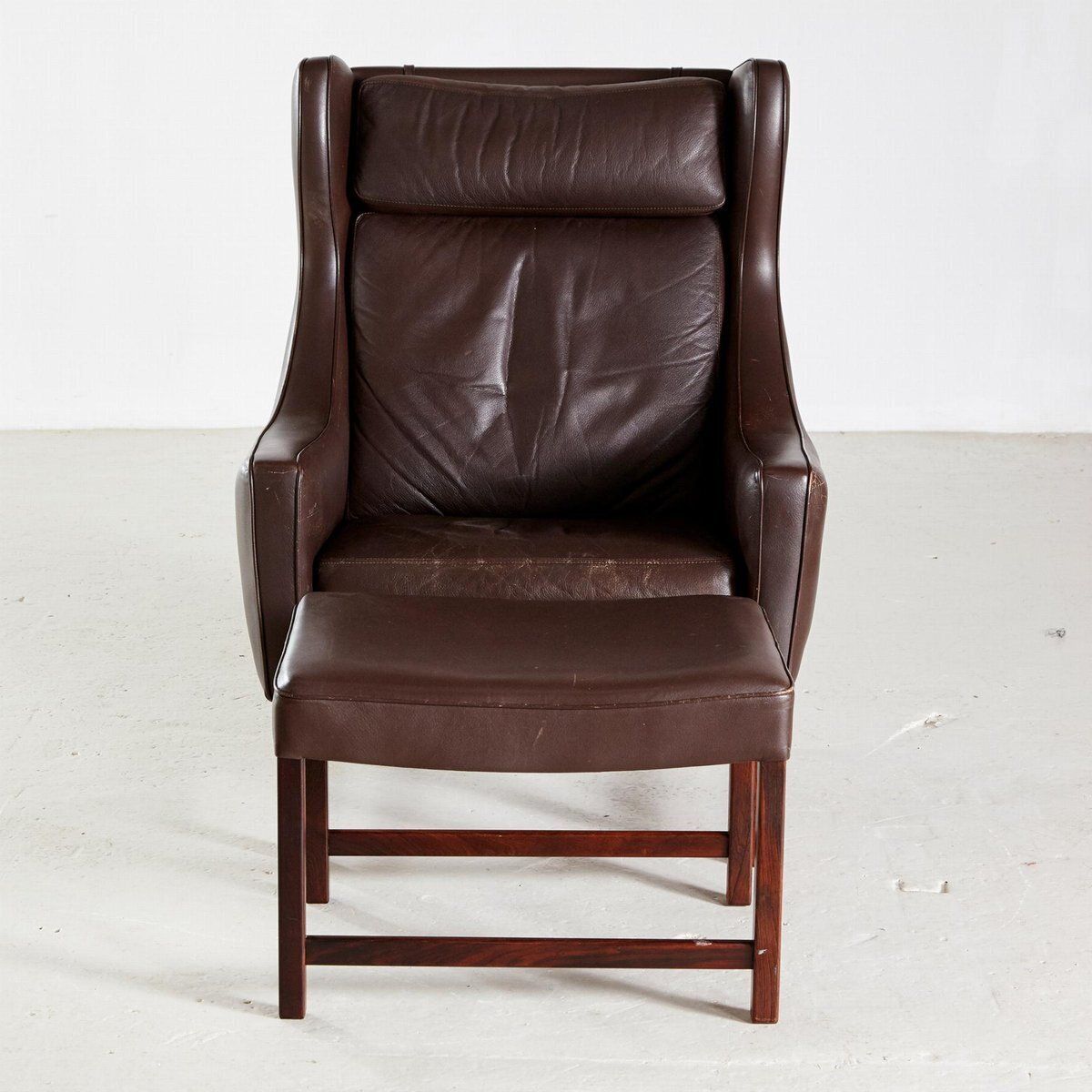Set Of 965h Leather Reading Armchair With Ottoman By Fredrik Kayser photo Furniture
