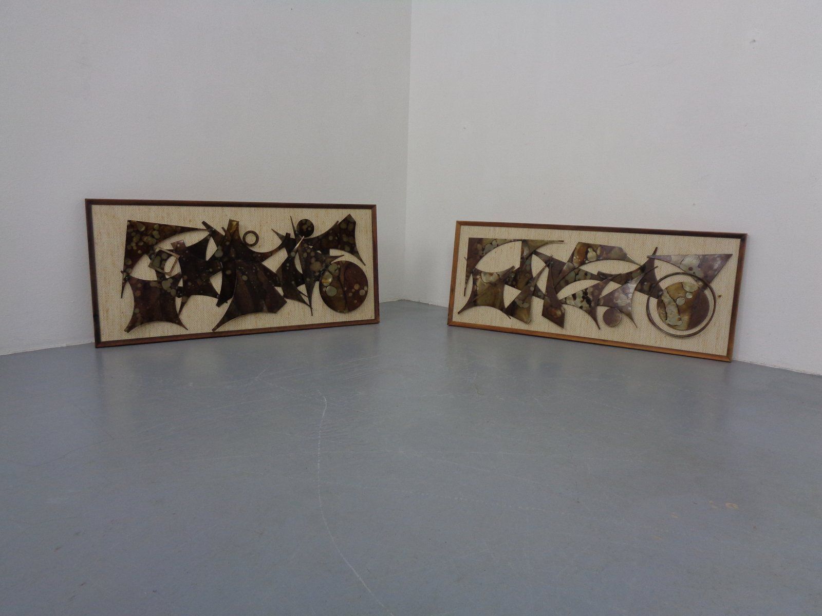 Brutalist Metal Wall Panels By Henrik Horst, Denmark, 1960s, Set Of 2