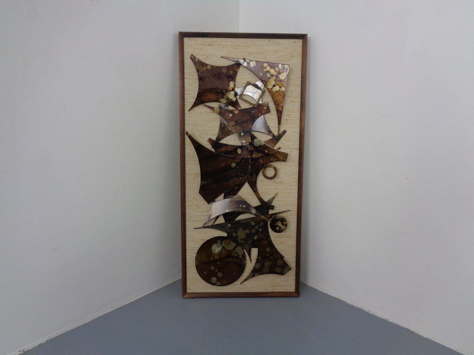 photo vintage Brutalist Metal Wall Panels By Henrik Horst, Denmark, 1960s, Set Of 2