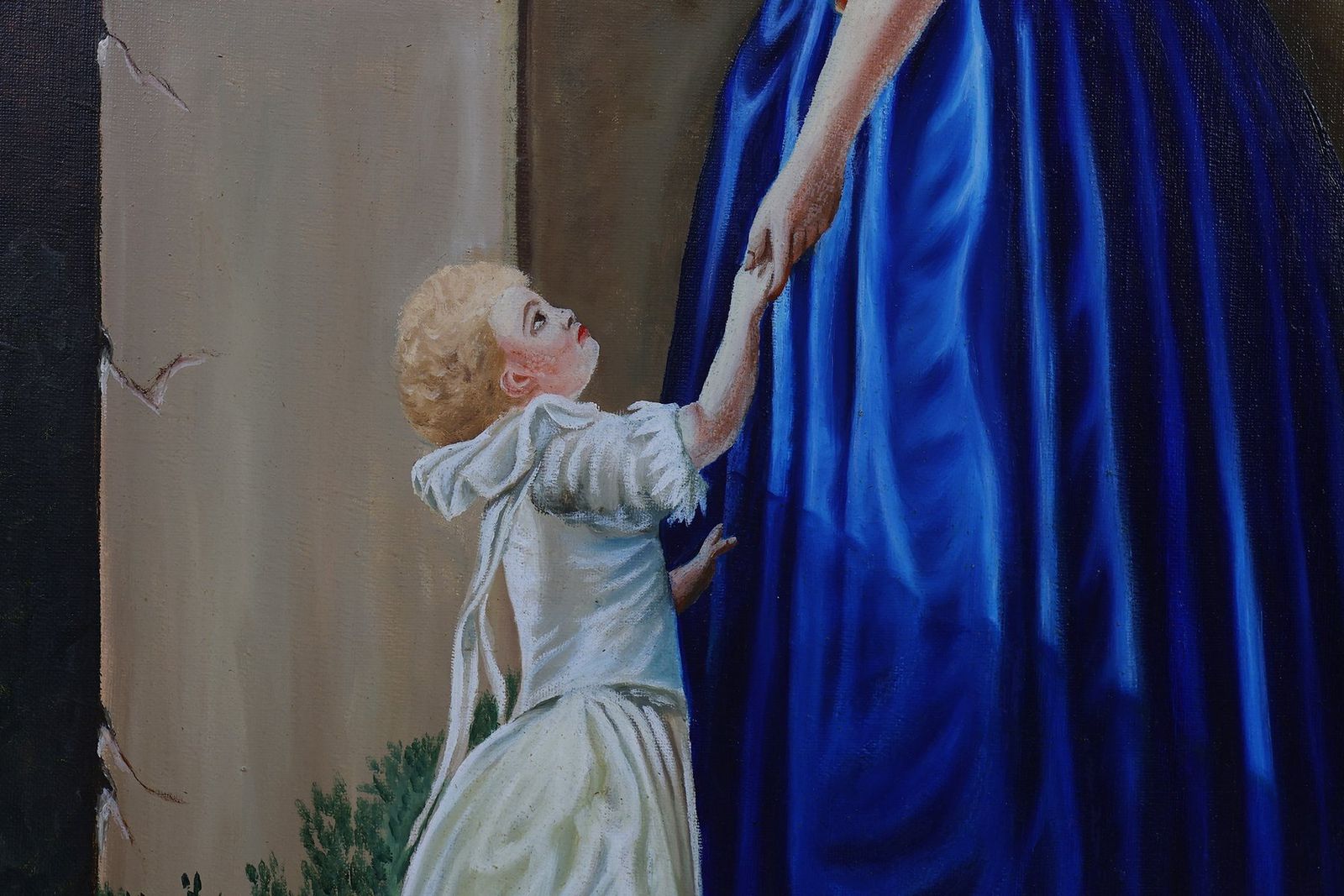 French Artist, Baroque Style Portrait Of Madame Louise Elisabeth Of France, 1950s, Oil On Canvas photo 885.0