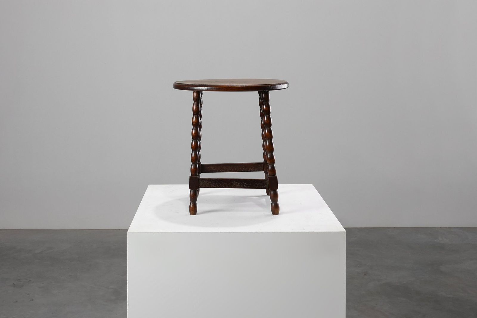 Antique French Provincial Rustic Stool In Oak, 1900s photo buy