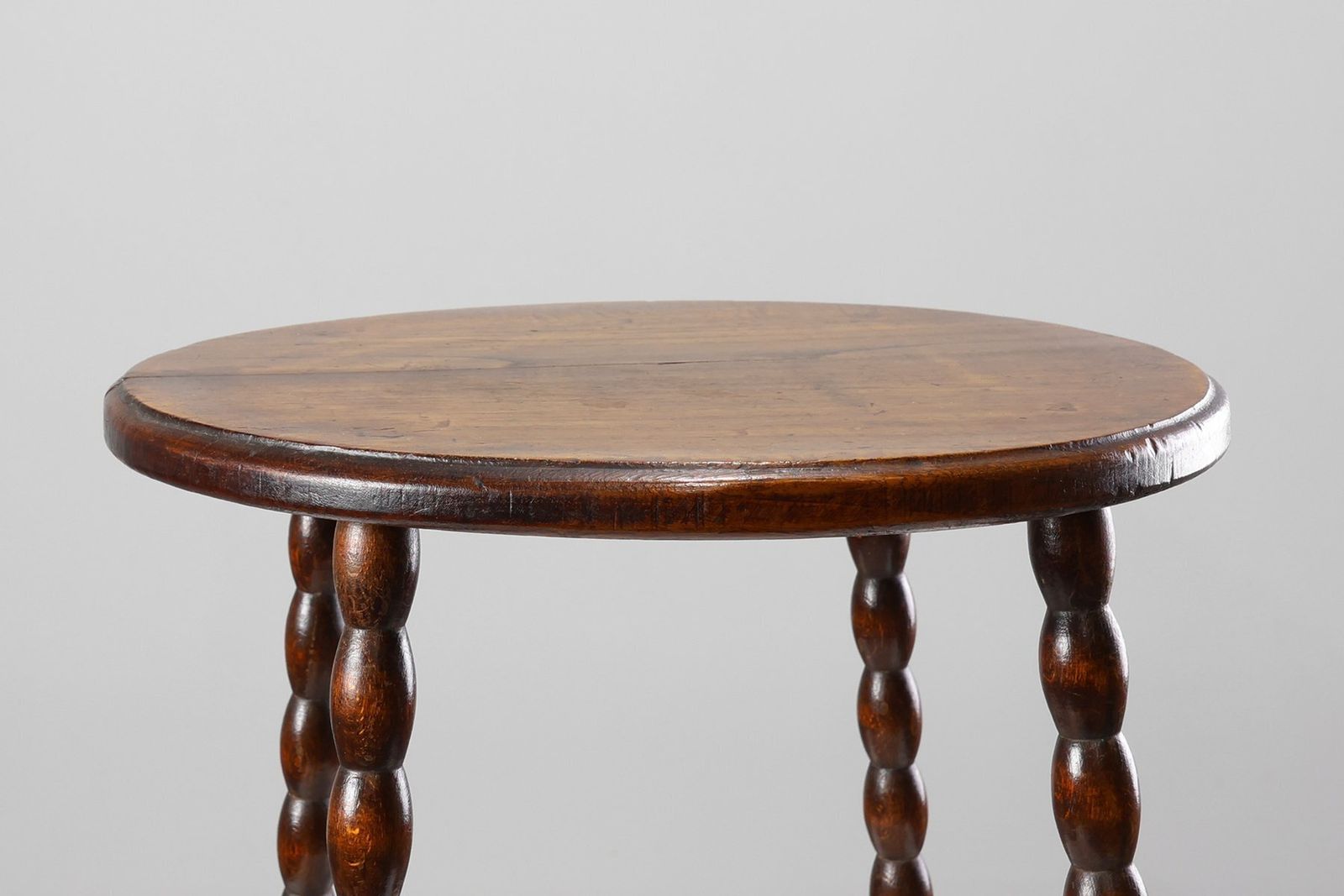 Antique French Provincial Rustic Stool In Oak, 1900s photo vintage