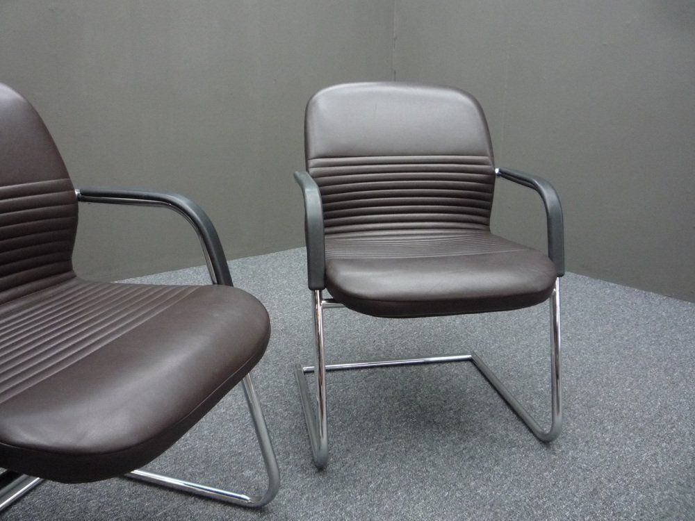 Set Of Leather Conference Chairs By Wilkhahn, 1980s photo Furniture