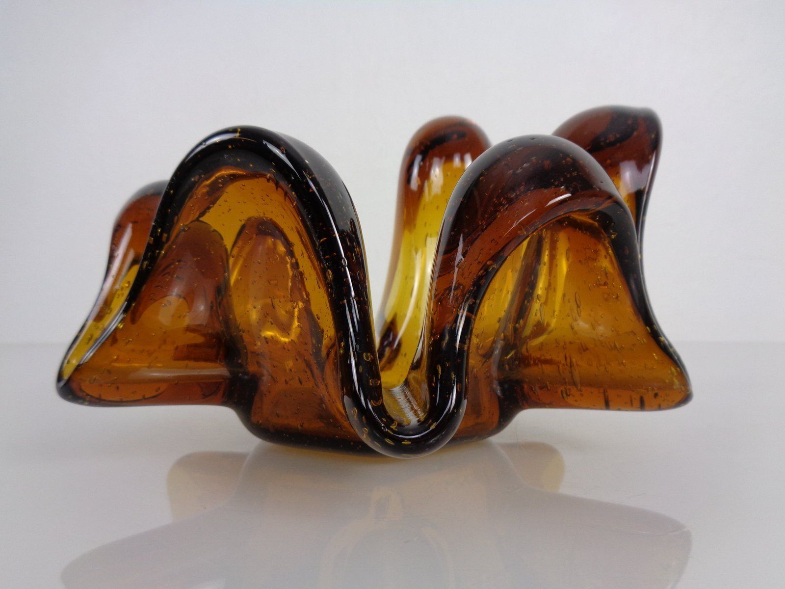 Large Murano Amber Glass Bowl, Italy, 1960s photo Home Decor