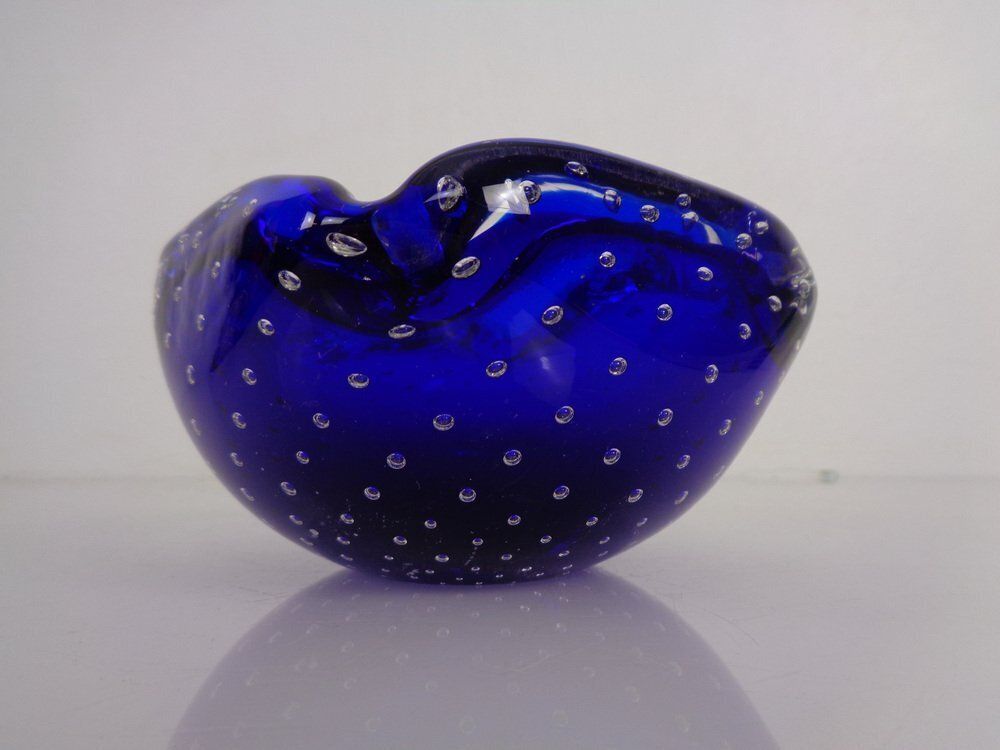 Blue Sommerso Murano Glass Ashtray, Italy, 1960s photo vintage