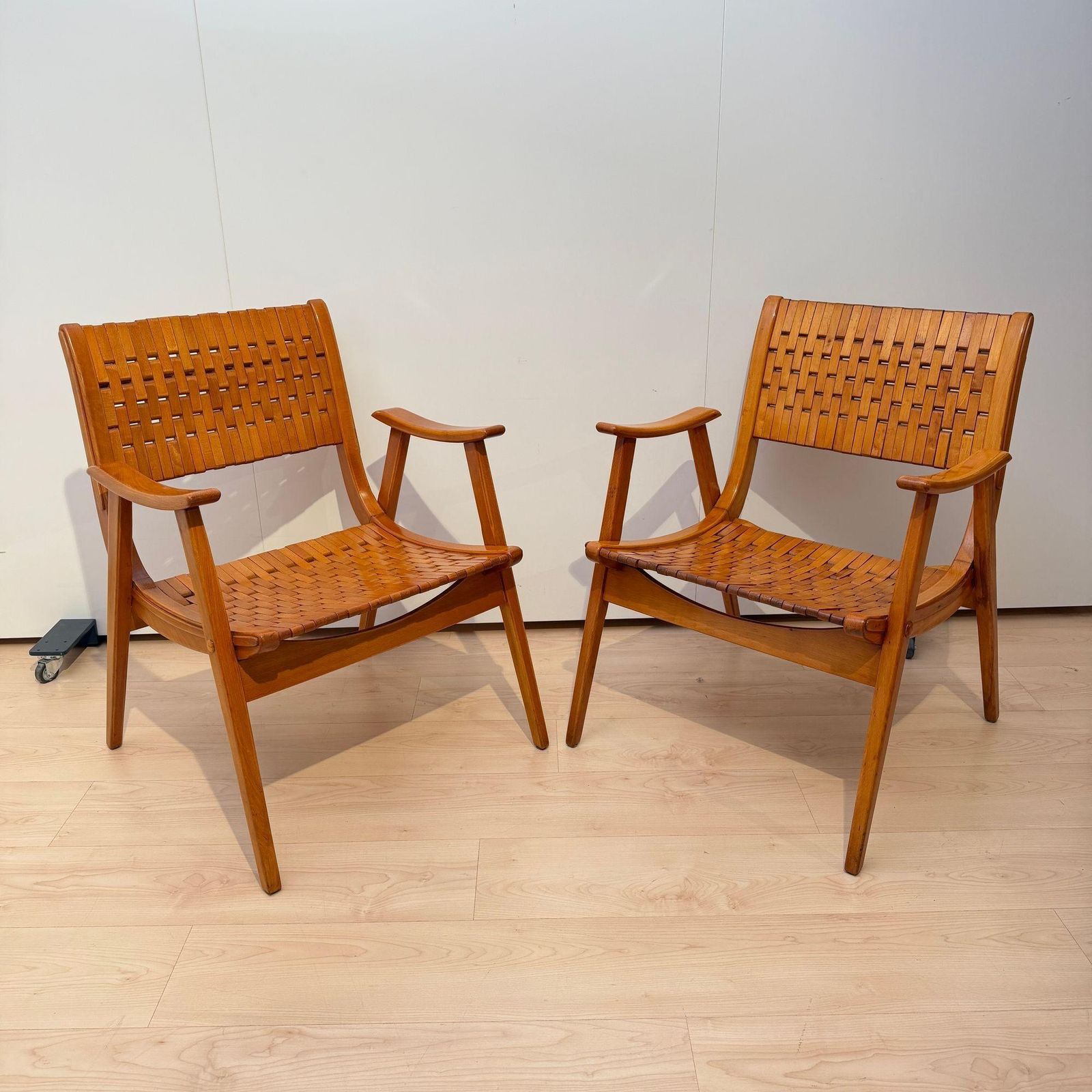 Pair Of ‘Gelenka’ Armchairs, Solid Beech Wood, Germany Circa 1950 photo 3712.0