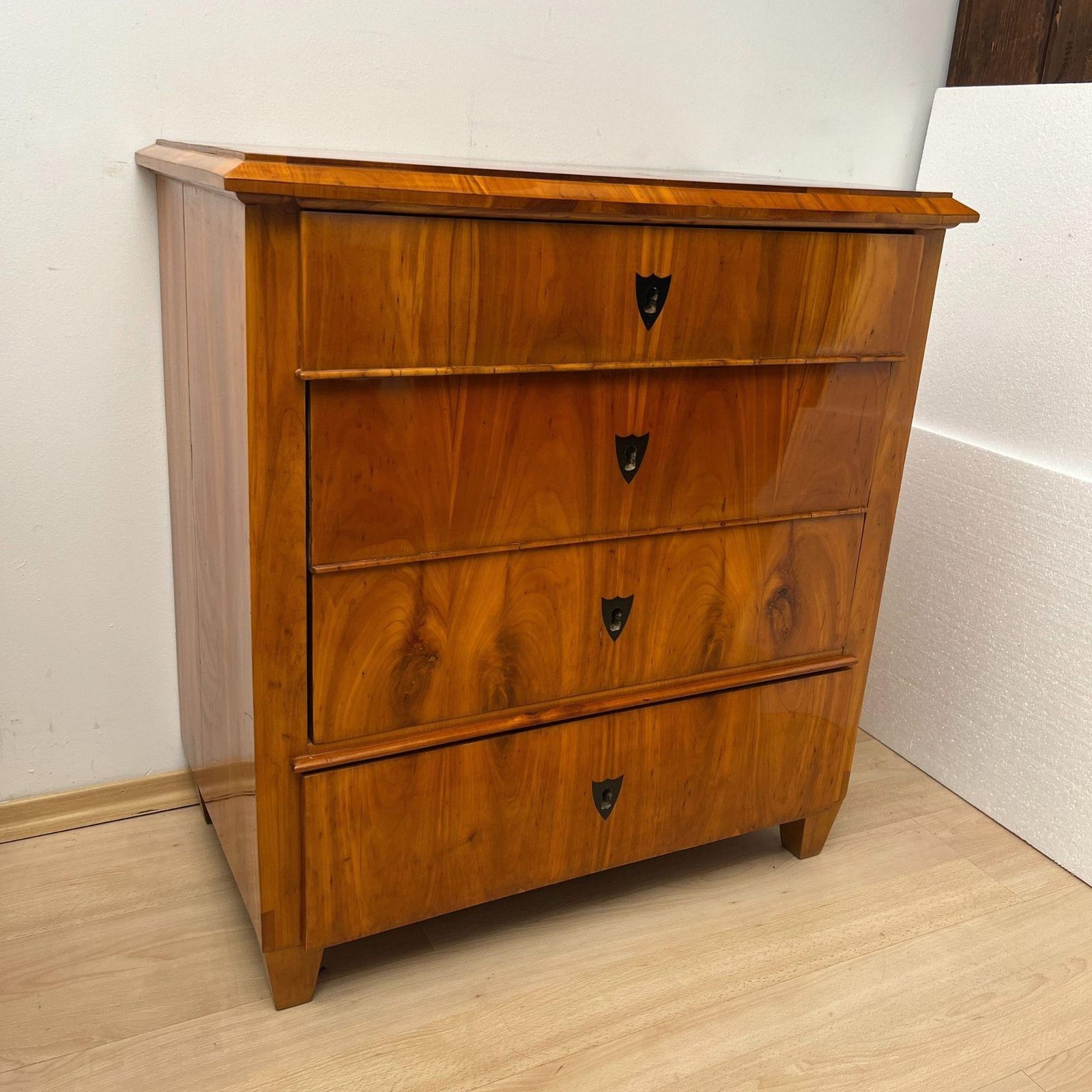 Biedermeier Commode, Cherry Veneer, Ebonized, South Germany, Circa 1830 photo furniture
