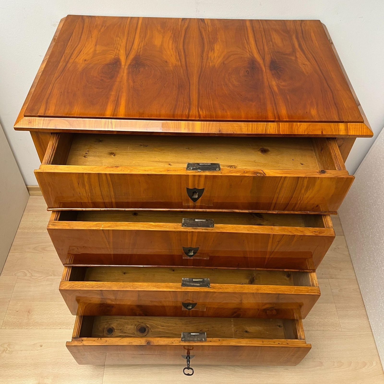 Biedermeier Commode, Cherry Veneer, Ebonized, South Germany, Circa 1830 photo Furniture
