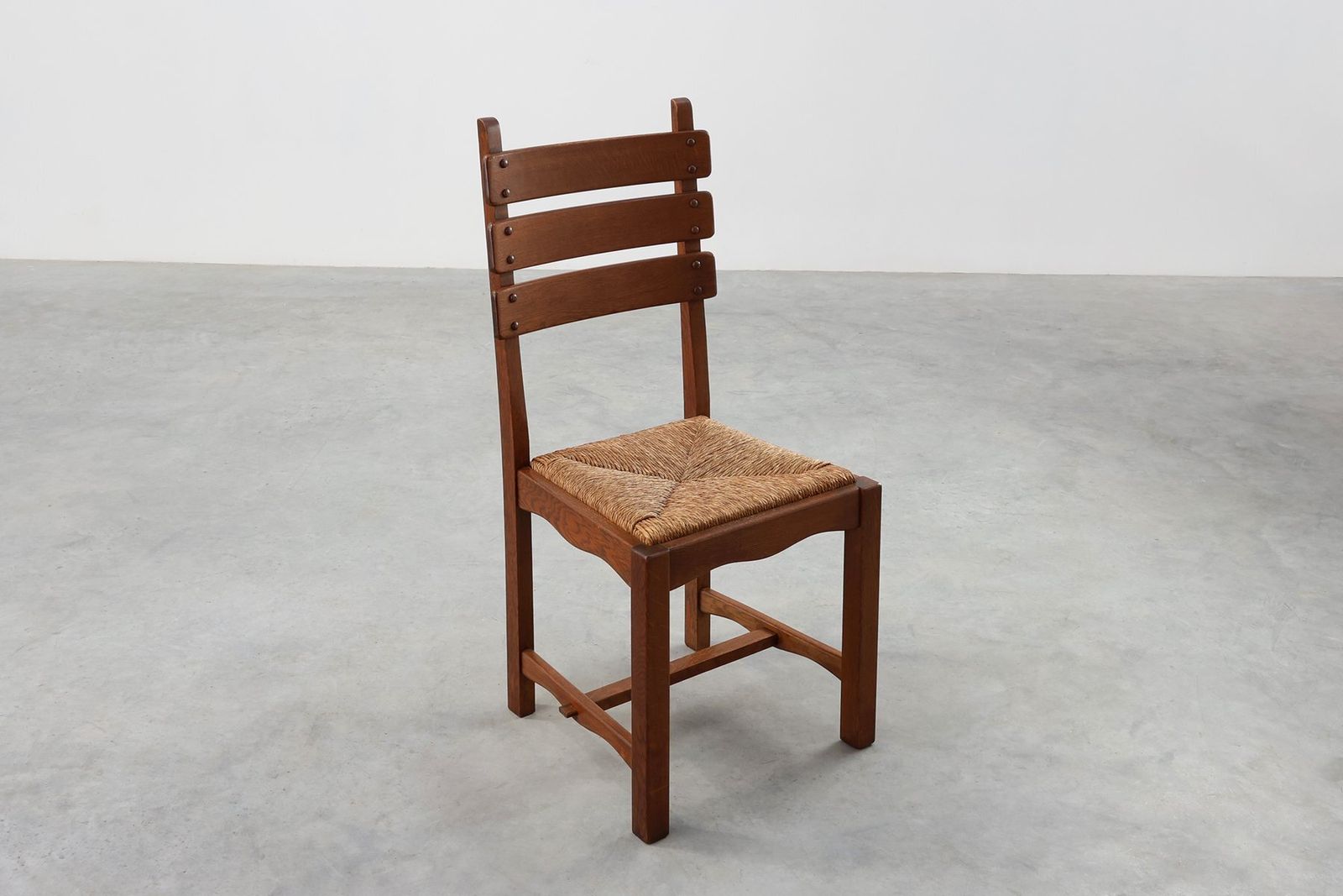 Mid Century Modern Brutalist Oak And Wicker Chair, 1960 photo 1172.0
