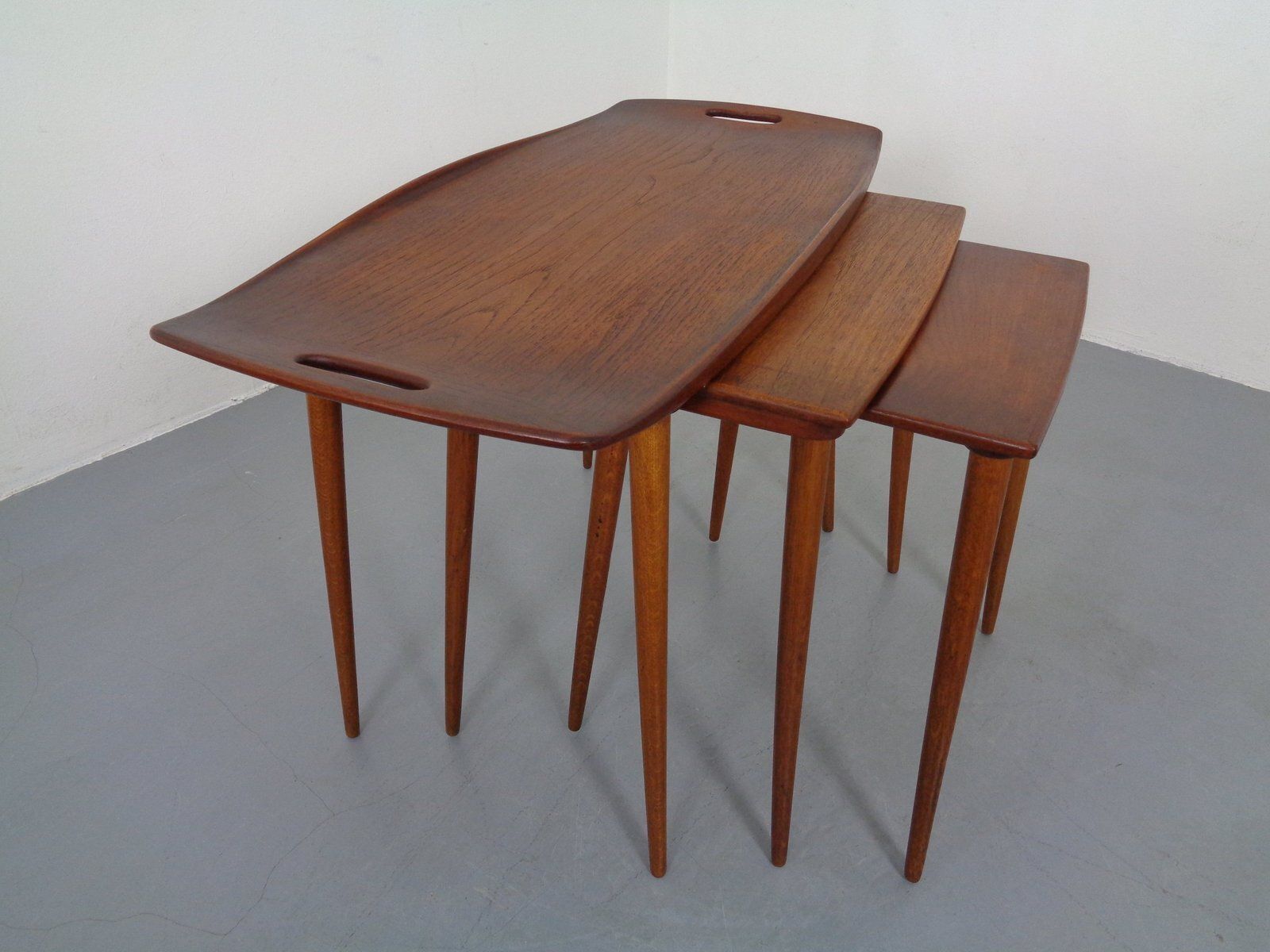 Danish Teak Nesting Tables By Jens Quistgaard For Nissen, 1960s, Set Of 3 photo vintage