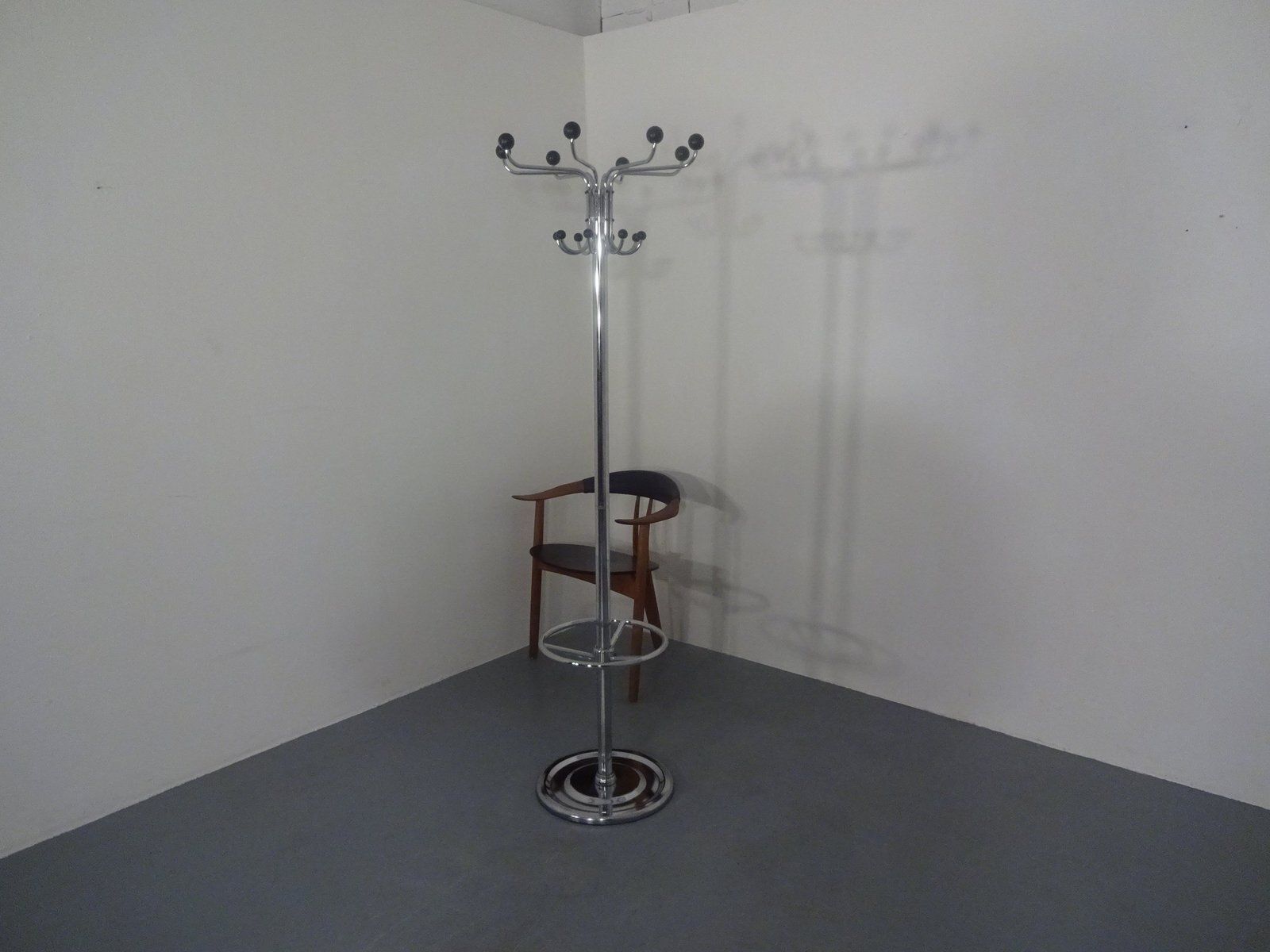 French Chrome Plated Steel Tubular Coat Rack, 1940s photo Furniture