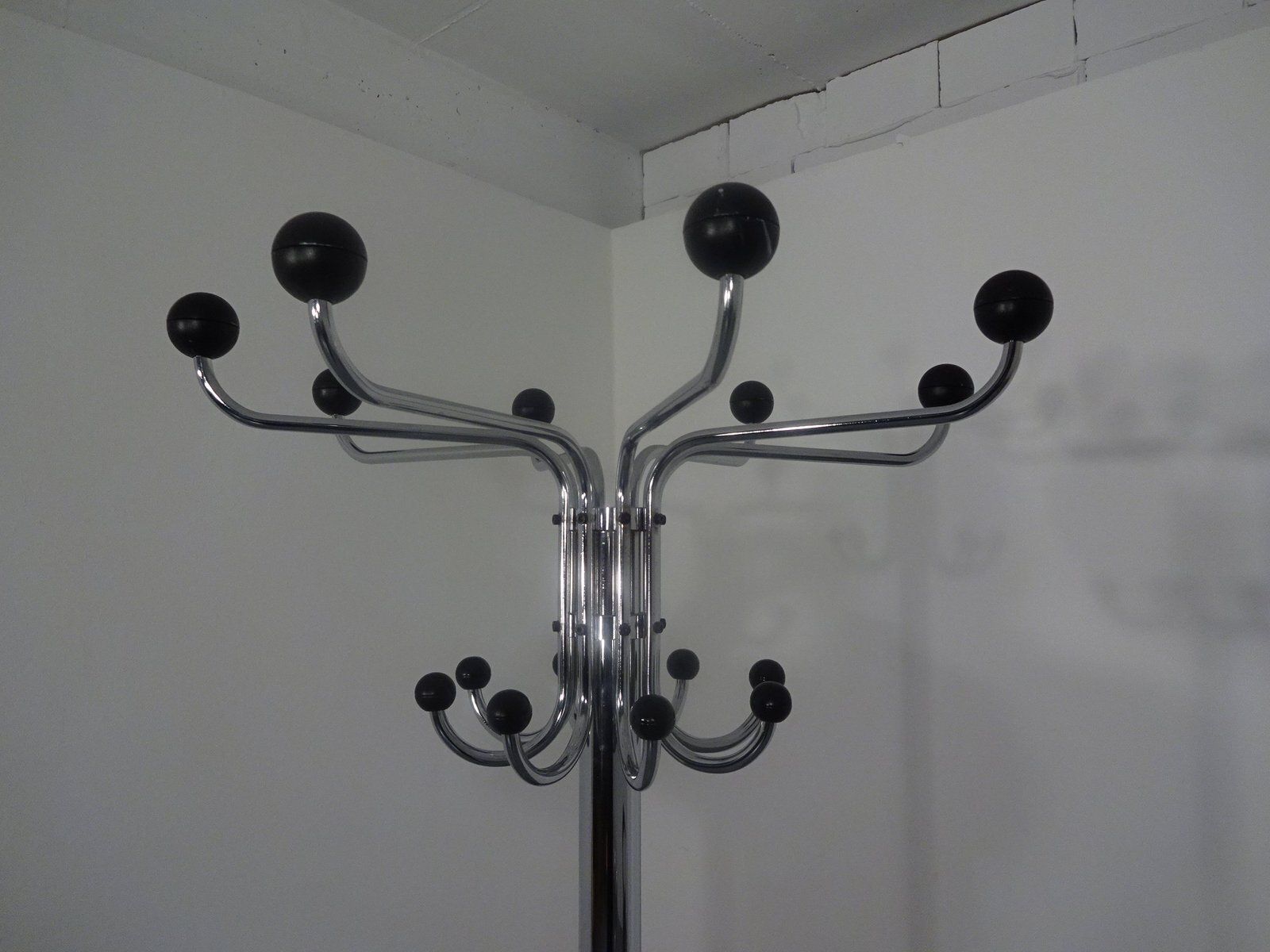 French Chrome Plated Steel Tubular Coat Rack, 1940s photo vinterior