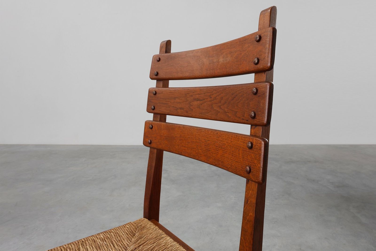 Mid Century Modern Belgian Chair In Oak And Wicker, 1960s photo furniture