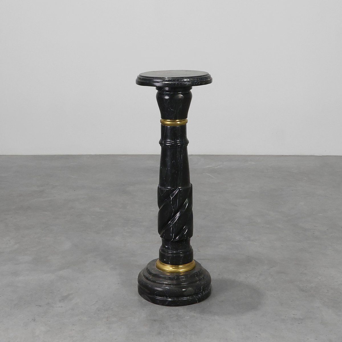 Antique Belgian Black Marble Column, France, 1900s