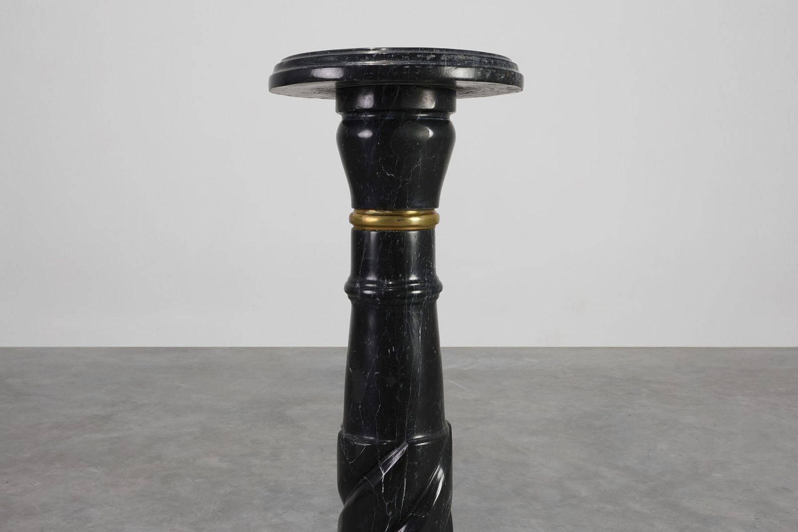 Antique Belgian Black Marble Column, France, 1900s photo Home Decor
