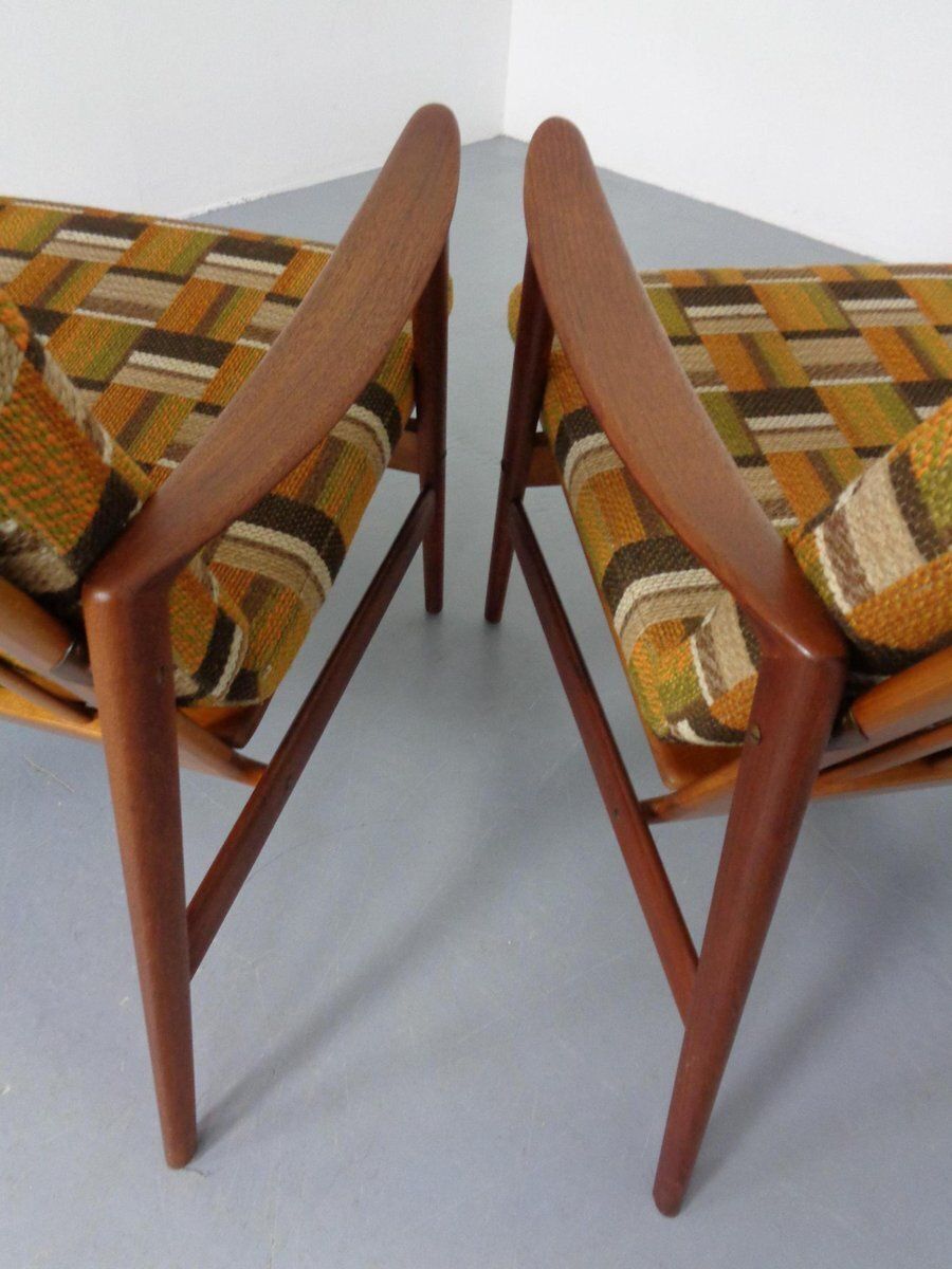 photo vintage Danish Lounge Chair In Organic Teak By Hans Olsen, 1960s