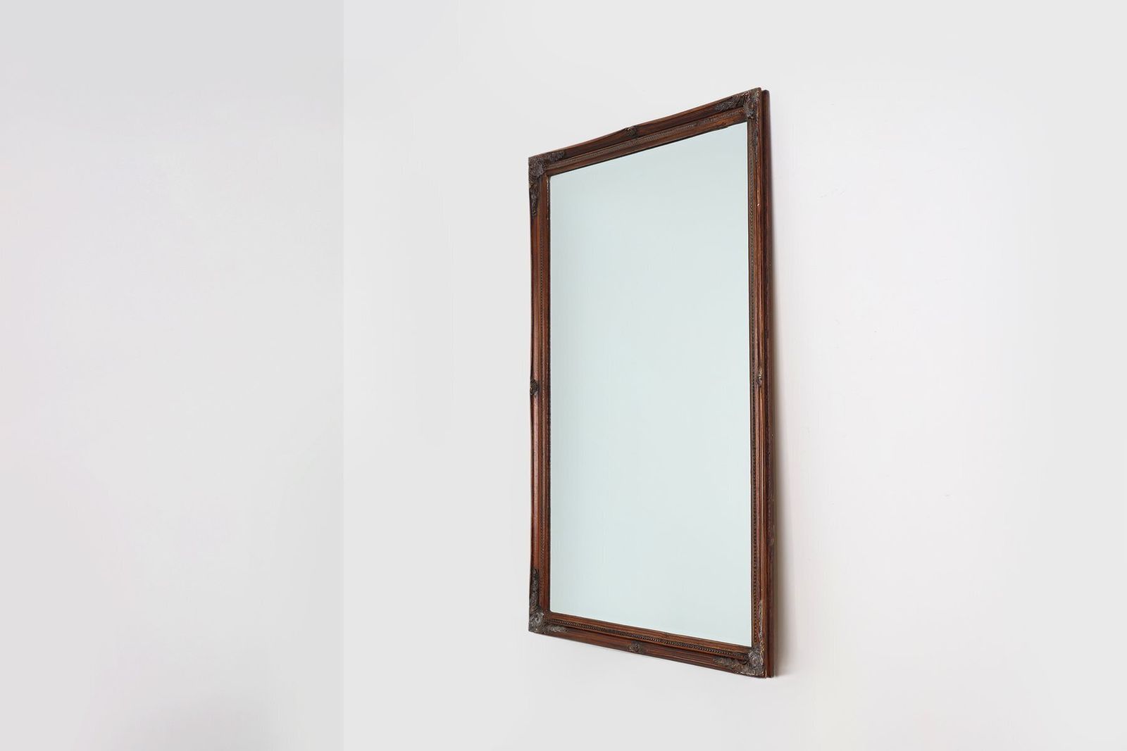 Antique Facet Cut Mirror With Carved Wood Frame, France, 1850s photo buy