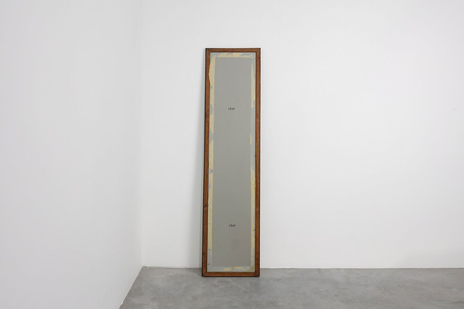 photo for sale Belgian Art Deco Wooden Mirror With Aged Glass, 1930s