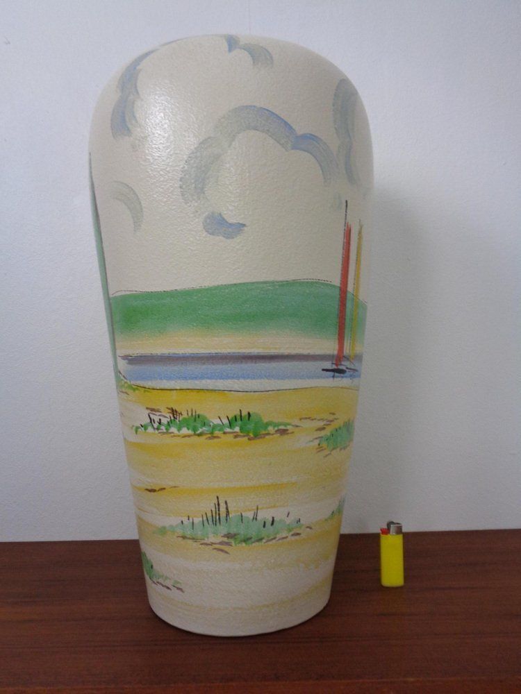Large Hand Painted Ceramic 617 50 Vase From Scheurich Foreign, Germany, 1960s photo 304.0