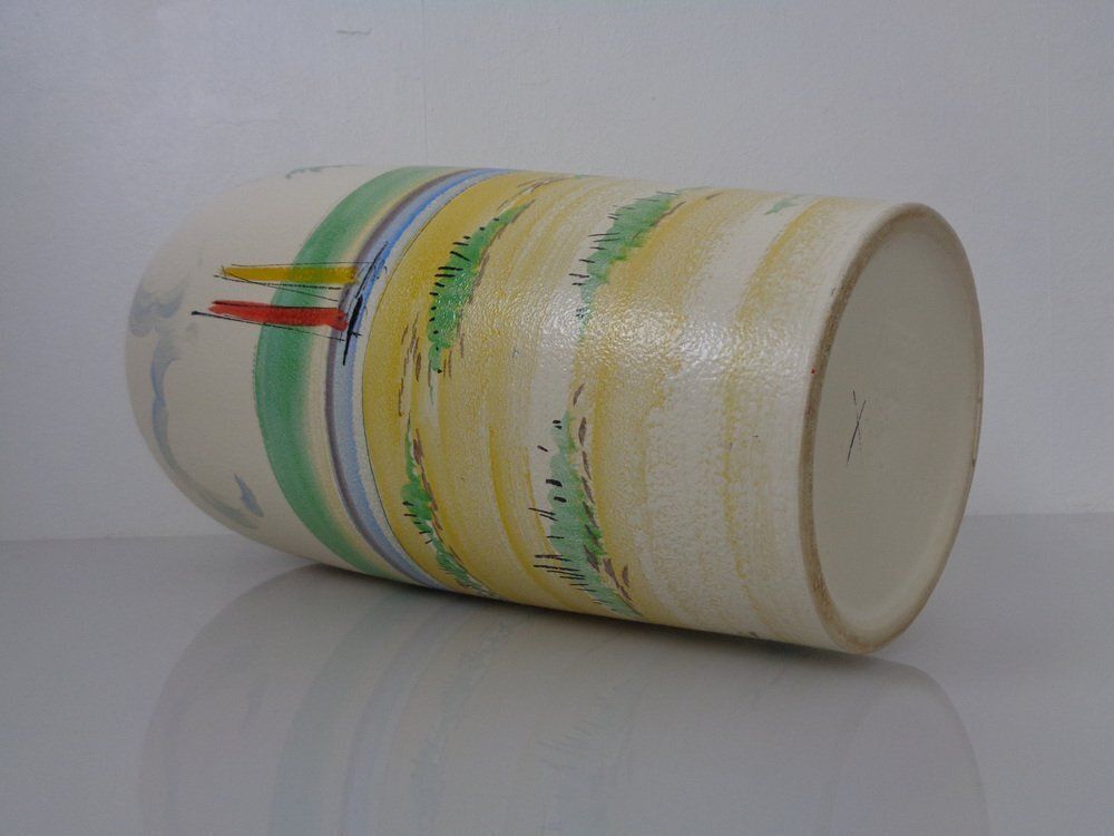 photo vintage Large Hand Painted Ceramic 617 50 Vase From Scheurich Foreign, Germany, 1960s