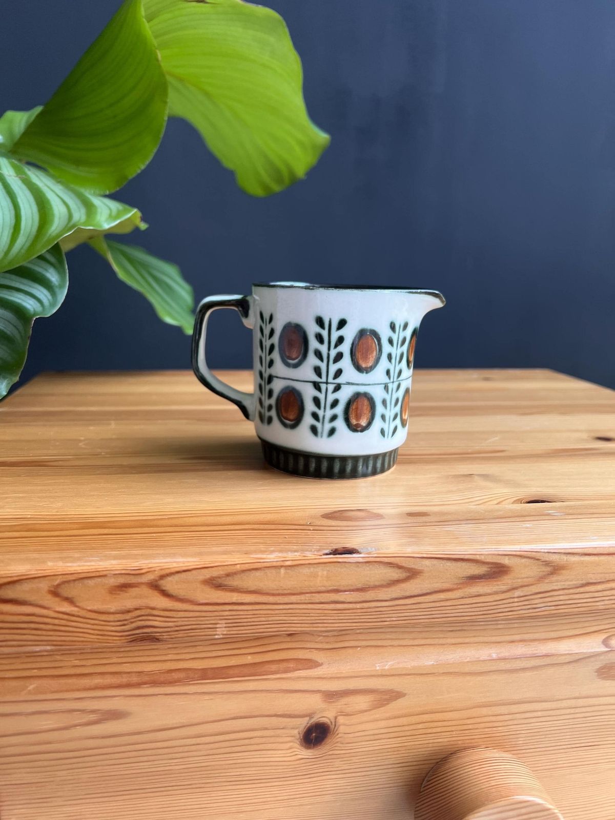 photo for sale Vintage Boch La Louvière Noix Jug   Mid Century Modern 1960s Milk Pitcher