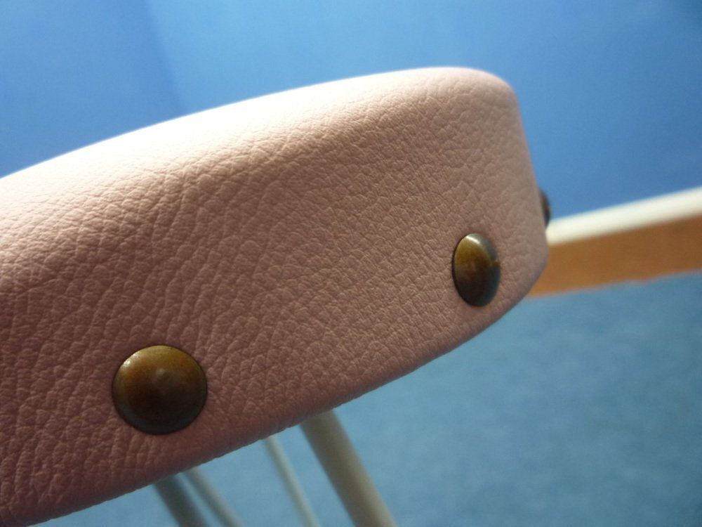 2299.0 Hand Crafted Metal And Skai Stools From Rohde Berlin, 1950s, Set Of 6 photo
