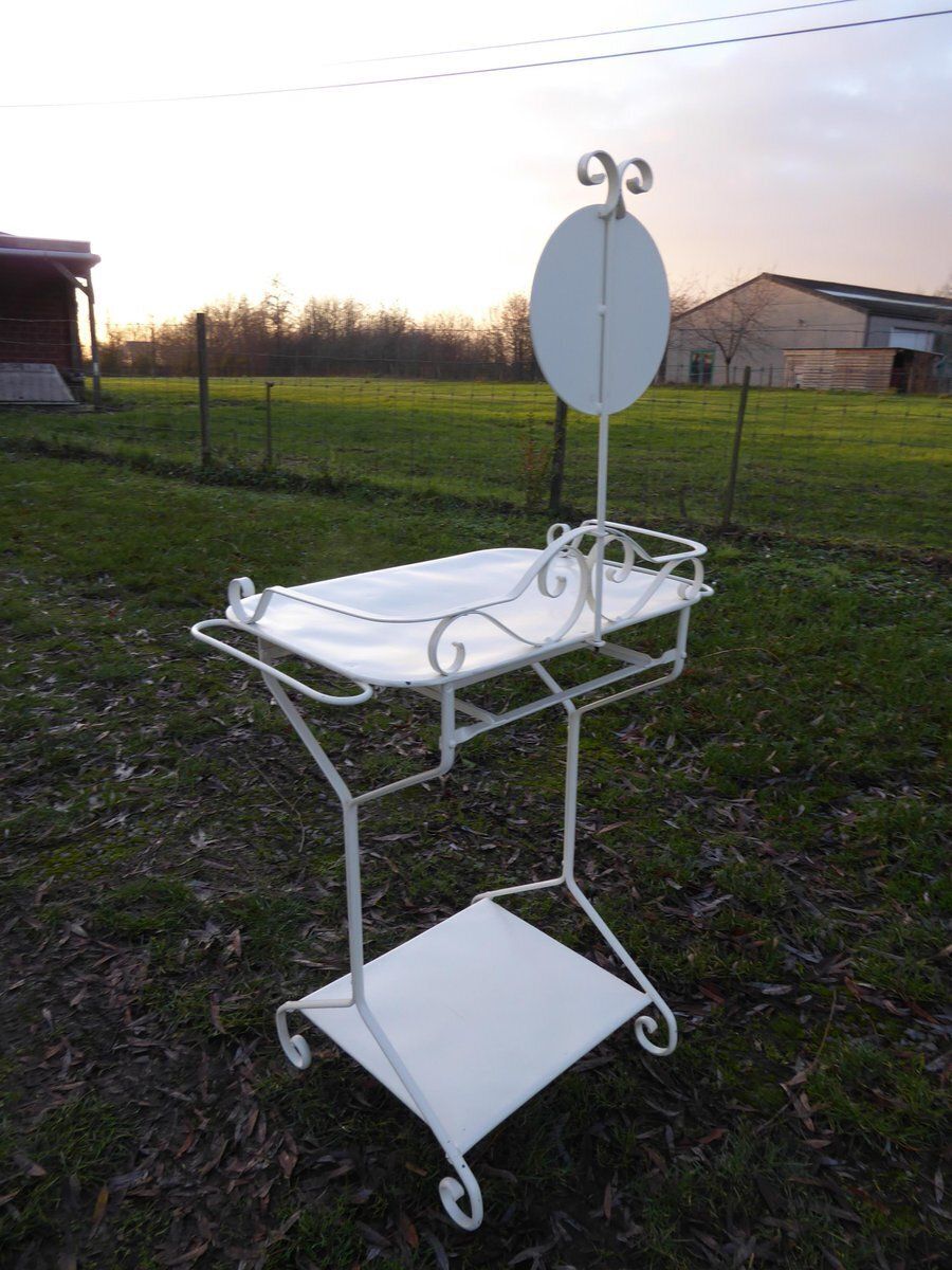Industrial Metal Dressing Table, 1940s photo for sale
