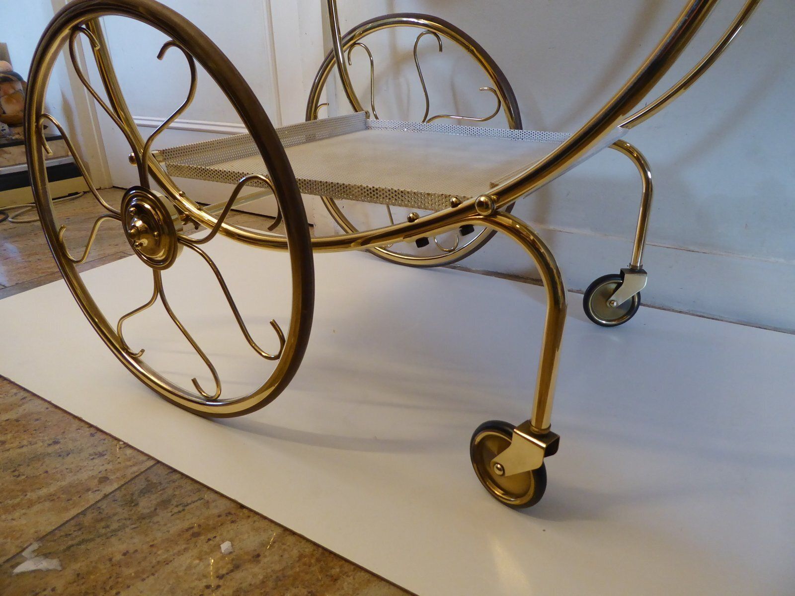 Swedish Brass Serving Cart By Josef Frank For Svenskt Tenn photo for sale