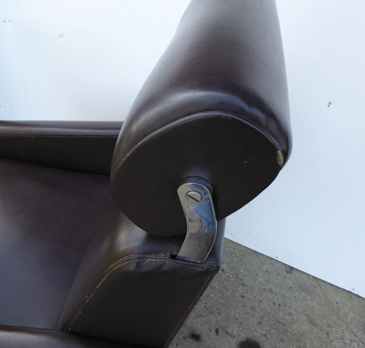 photo for sale Brown Leatherette Lounge Chair By Georges Van Rijck For Beaufort, 1960s