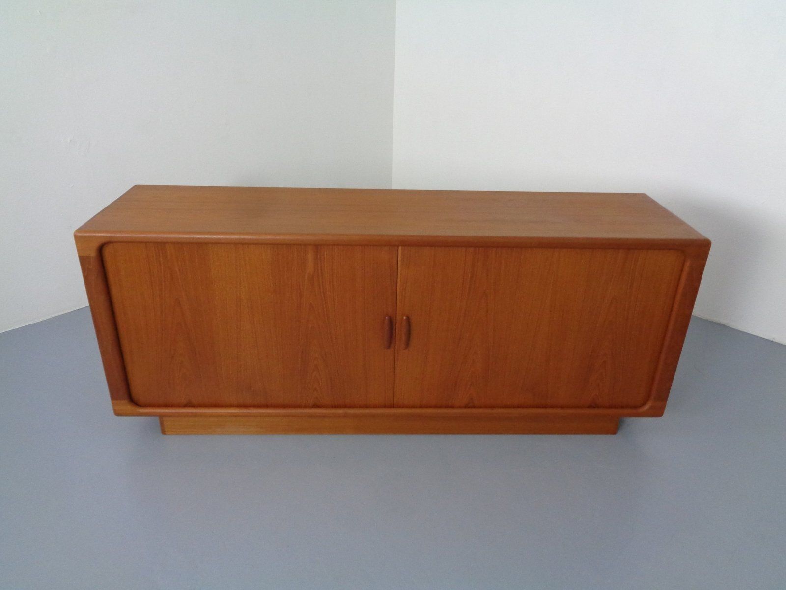 Large Teak Tambour Sideboard From Dyrlund, Denmark, 1970s photo vinterior