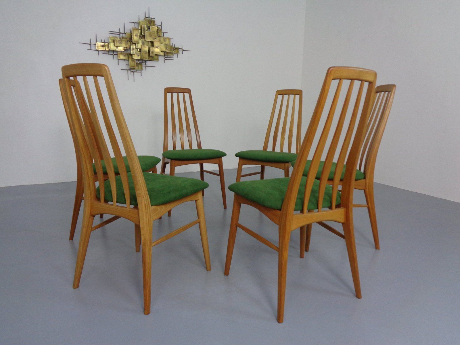 Eva Dining Chairs In Teak By Niels Koeefoed For Hornslet Møbelfabrik, Denmark, 1960s, Set Of 6