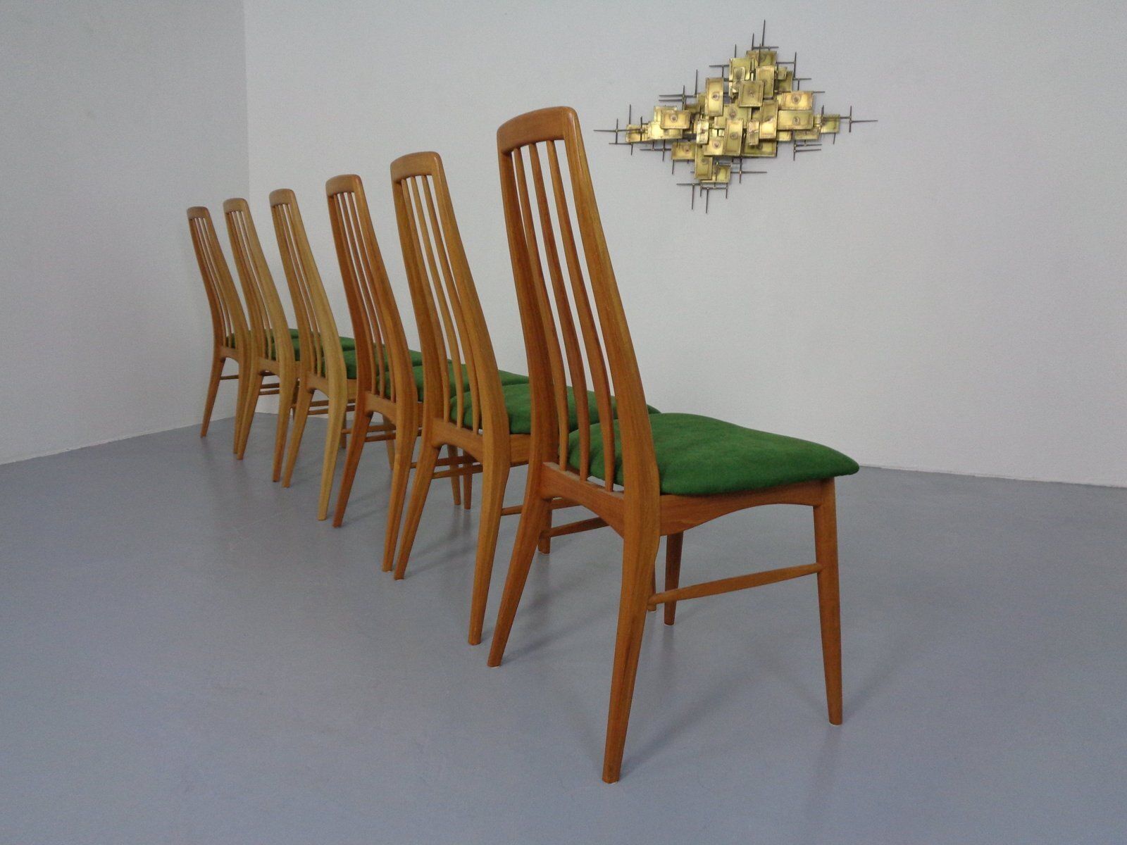 Eva Dining Chairs In Teak By Niels Koeefoed For Hornslet Møbelfabrik, Denmark, 1960s, Set Of 6 photo 1284.0