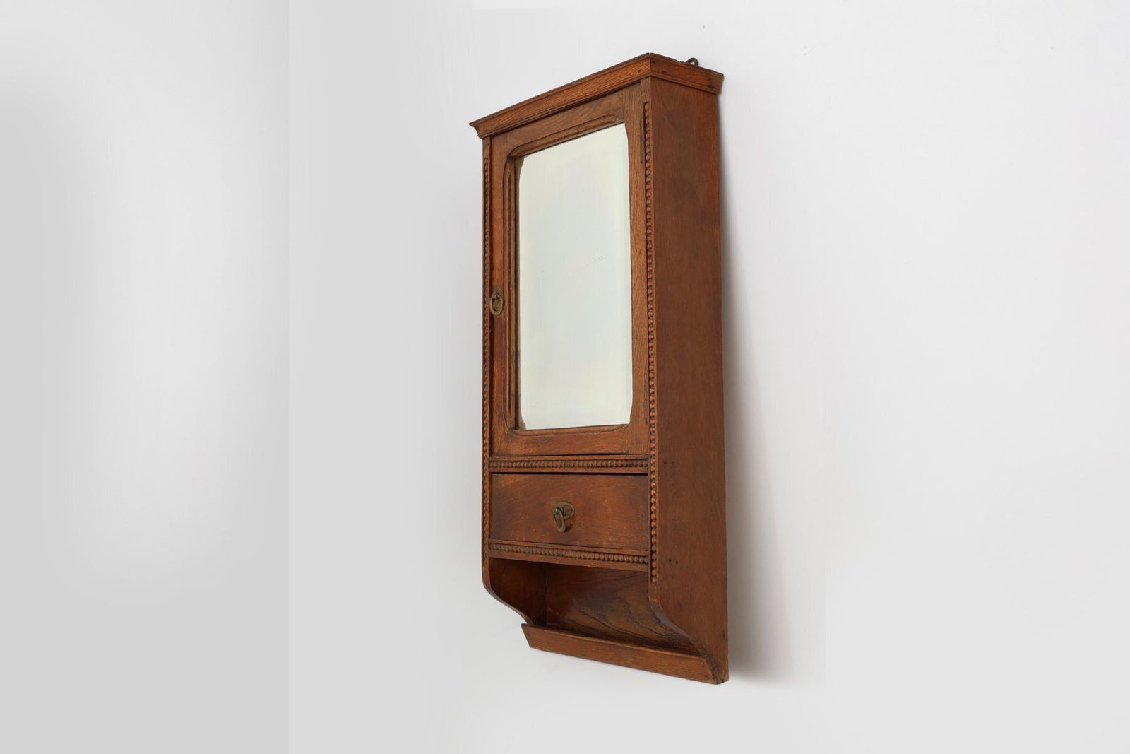 Art Deco Wooden Shaving Cabinet With Mirror, 1930s photo vintage