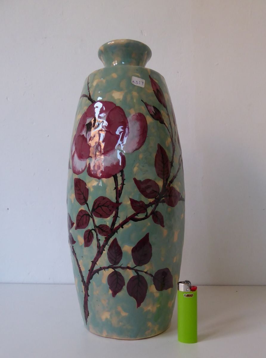 Large Art Deco French Ceramic Vase By Simone Larrie For D'argyll, 1930s photo furniture